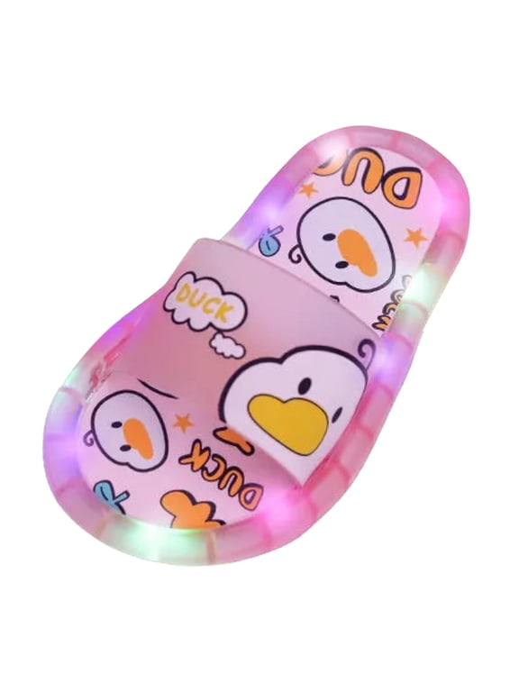 Children Slippers Summer Flashing Lights Cute Baby Animal Cartoon Indoor And Outdoor Home Sandals Soft House Indoor or Outdoor Slippers