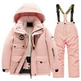 thumbnail image 1 of MQLKF Children's Ski Suit Fleece Pocket And Pants Winter Windbroof Snowboarding Winter Warm Snow Suits Unisex Stylish Breathable Girls Outfits, 1 of 4