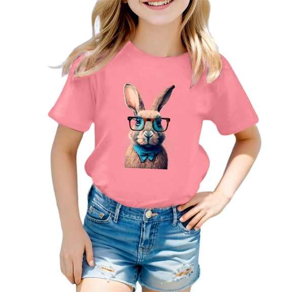 MQLKF Easter Bunny Shirt Toddler Boys Girls Happy Easter T Shirt Kids Cute Bunny Rabbit Graphic Tops Casual Beautiful Comfortable Girls Tee