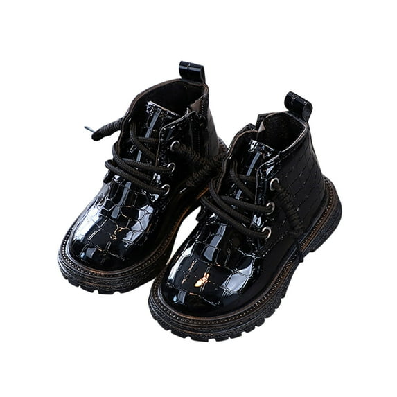 MQLKF Fashion All Seasons Children Boots For Boys And Girls Ankle Boots With Thick Soles Non Slip Lace Up Comfortable Animal Leather Patterns Casual Stylish Lightweight Girls Walking shoes