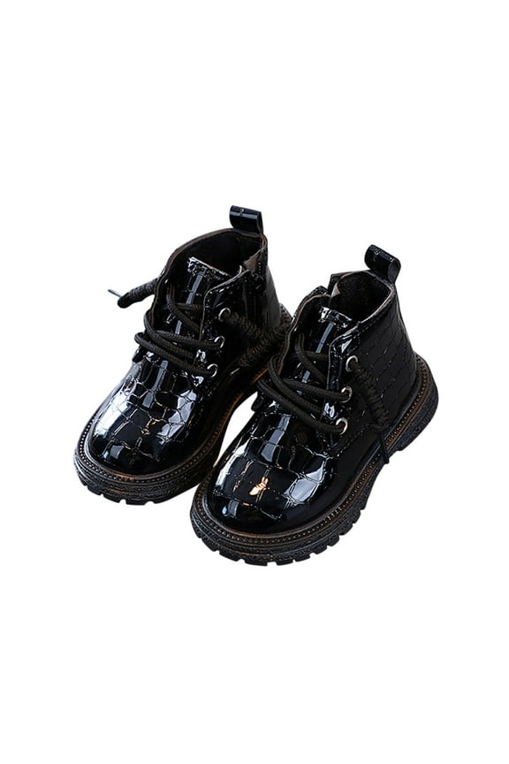 Fashion All Seasons Children Boots For Boys And Girls Ankle Boots With Thick Soles Non Slip Lace Up Comfortable Animal Leather Patterns Casual Stylish Lightweight Girls Walking shoes