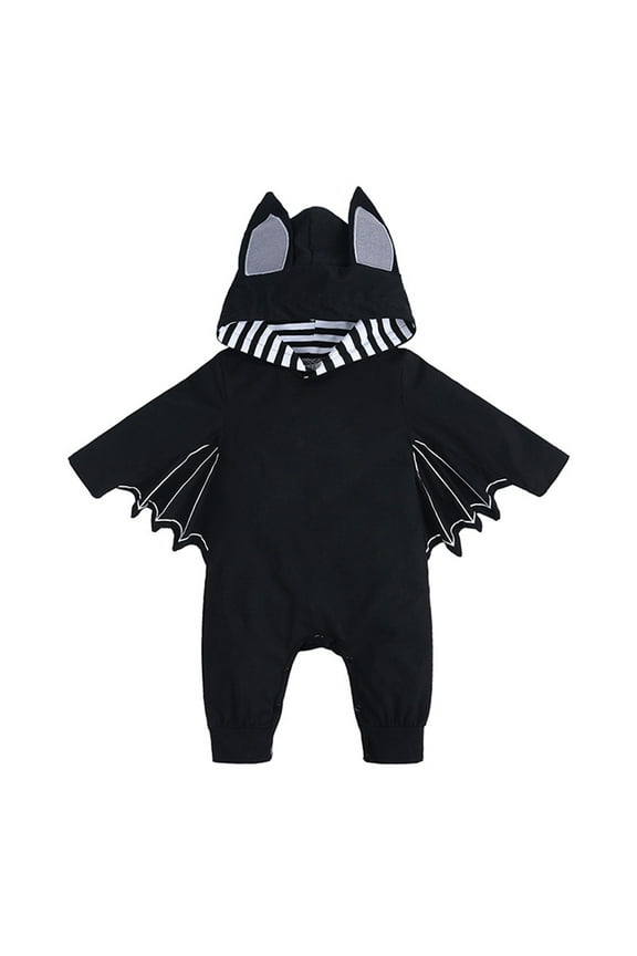 My First Halloween Outfit Baby Boy Girl Clothes Bat Clothes Hoodie Romper Jumpsuits Breathable Simple Classic Toddler Pajamas