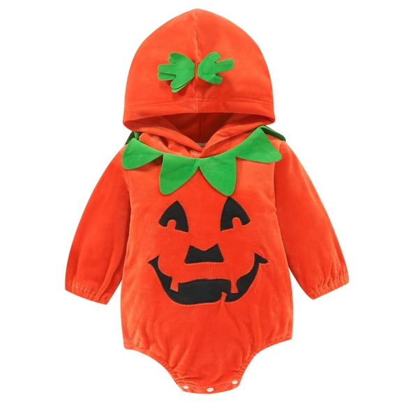 MQLKF Halloween Pumpkin Suit Long Sleeve Baby Fart Crawling Suit Funny Cute Jumpsuit Clothes