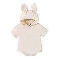 thumbnail image 1 of MQLKF Infant Baby Boys Girls Long Sleeve Solid Easter Rabbit Ear Romper Newborn Kids Clothes Cute Comfortable Infant Clothes, 1 of 7