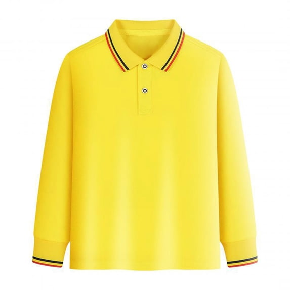 MQLKF Kids Boys Girls Long Sleeve Shirt Button Closure Comfortable & Soft Pique Fabric Soft Casual Polo shirt
