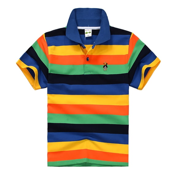 MQLKF Kids Boys Girls Short Sleeve Striped Shirt Button Closure Comfortable & Soft Fabric Skin friendly Stylish Children'Tops