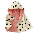 thumbnail image 1 of MQLKF Kids Toddler Baby Girls Boys Winter Warm Polka Dot Cotton Long Sleeve Hooded Clothes Coat Jacket Leisure Stylish Daily Girls Coat, 1 of 5