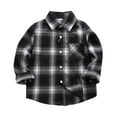 thumbnail image 1 of MQLKF Kids Toddler Flannel Shirt Jacket Plaid Long Sleeve Lapel Button Down Shacket Baby Boys Girls Pockets Shirt Top Coat Outwear Breathable Leisure Baby Tops, 1 of 3
