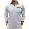 thumbnail image 1 of MQLKF Long Sleeved Collared Gentleman's Knitted Shirt Is Casual And Comfortable Fashionable Breathable Men's Tops, 1 of 7