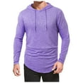 thumbnail image 1 of MQLKF Men's Athletic Hooded Shirts Long Sleeve Workout Sport Hoodie Casual Running T Shirt Pullover Top Fashionable Men's Top, 1 of 5