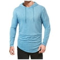 thumbnail image 1 of MQLKF Men's Athletic Hooded Shirts Long Sleeve Workout Sport Hoodie Casual Running T Shirt Pullover Top Fashionable Men's Top, 1 of 5