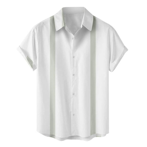 MQLKF Men's Casual Short Sleeved Shirt Summer Vacation Top Leisure Fashionable Handsome Men's Shirt