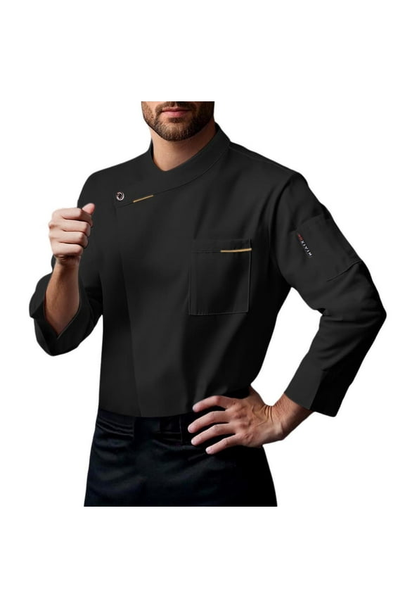 Men's Catering Chef Workwear Chef Outfit Long Sleeve Top Cardigan Shirt Fashionable Breathable Men's Tops