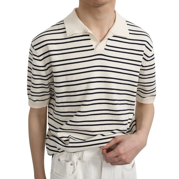 MQLKF Men's Fashion Shirts Casual Long Sleeve Golf Shirts Color Block Cotton Top Skeleton Stylish Comfortable Breathable Handsome Men's Polo Shirt