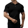 thumbnail image 1 of MQLKF Men's Spring And Summer Fashion Loose Lapel Solid Color Short Sleeved Top T Shirt Top Stylish Comfortable Breathable Handsome Men's Polo Shirt, 1 of 6