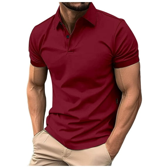 MQLKF Men's Summer Solid Color Tops Are Fashionable And Popular Short Sleeved Slim Fit Shirts Fashionable Breathable Men's Tops