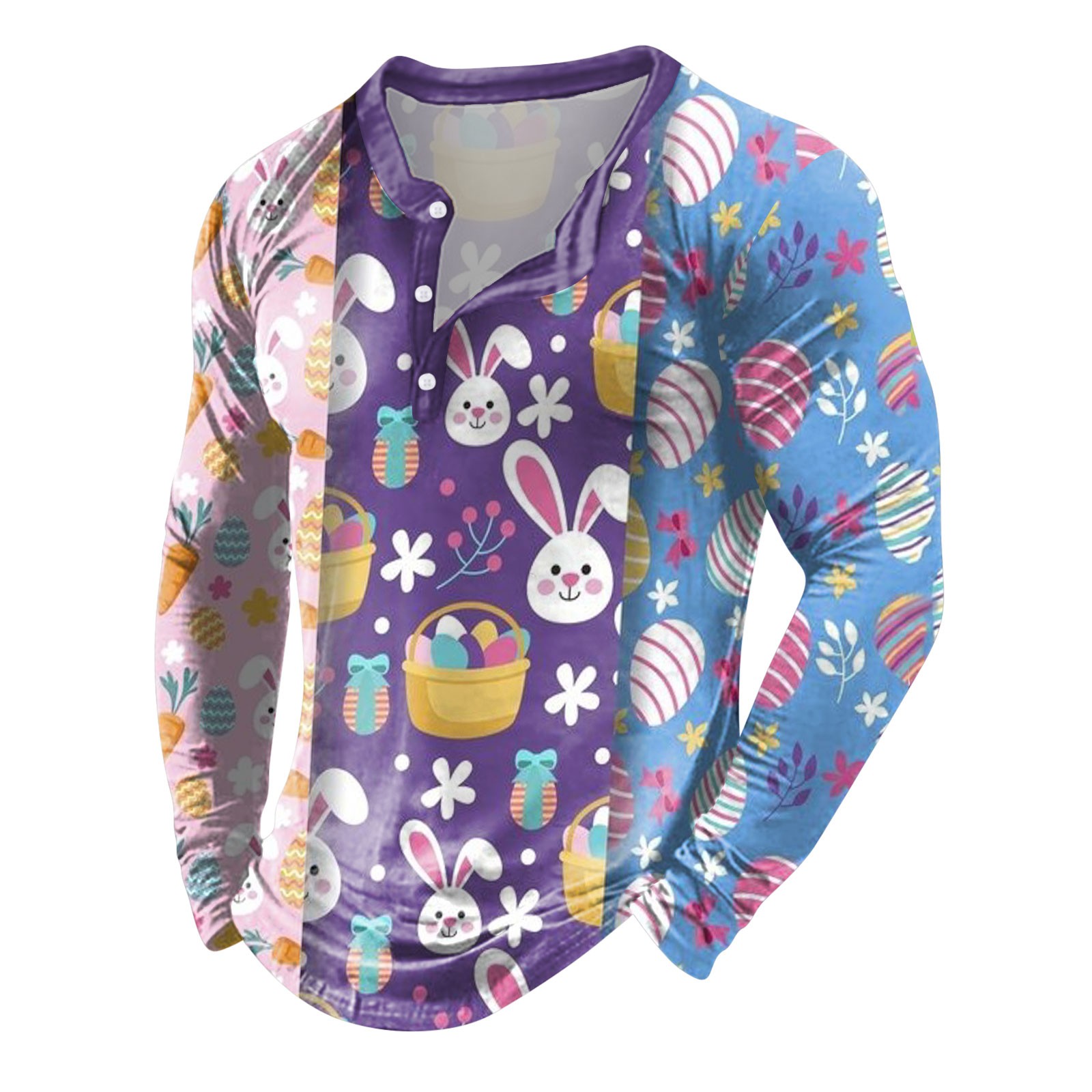 MQLKF Mens Easter 3D Printed Hoodie Sports Fashion Trend Open Front