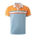 thumbnail image 1 of MQLKF Mens Printed Checked Striped Shirt Sport Shirt Short Sleeve Top Stylish Comfortable Breathable Handsome Men's Polo Shirt, 1 of 8
