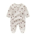 thumbnail image 1 of MQLKF Newborn Baby Boys Girls Romper Long Sleeve Wrap Feet Autumn Winter Zipper Baby Onesie Boys Flower Printing Baby Suit Cute Comfortable Infant Clothes, 1 of 8