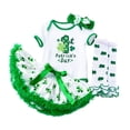 thumbnail image 1 of SXcggal Baby Girls Boys Print St. Patric.k's Day Short Sleeve Romper Bodysuit Headbands Skirts Socks Set Clothes Beautiful Cute Breathable Girls Outfits, 1 of 8