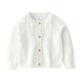 thumbnail image 1 of MQLKF Newborn Infant Baby Girls Cotton Knit Sweater Autumn Solid Long Sleeve Tops Cardigan Clothes Leisure Stylish Daily Girls Coat, 1 of 5