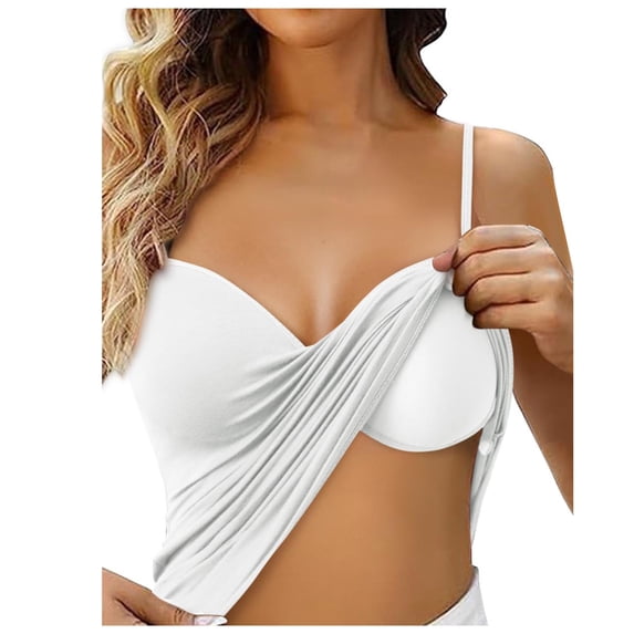 MQLKF Shelf Bra Camisoles Adjustable Spaghetti Strap Tank Tops Basic Layer Comfortable Stylish Women's Vest