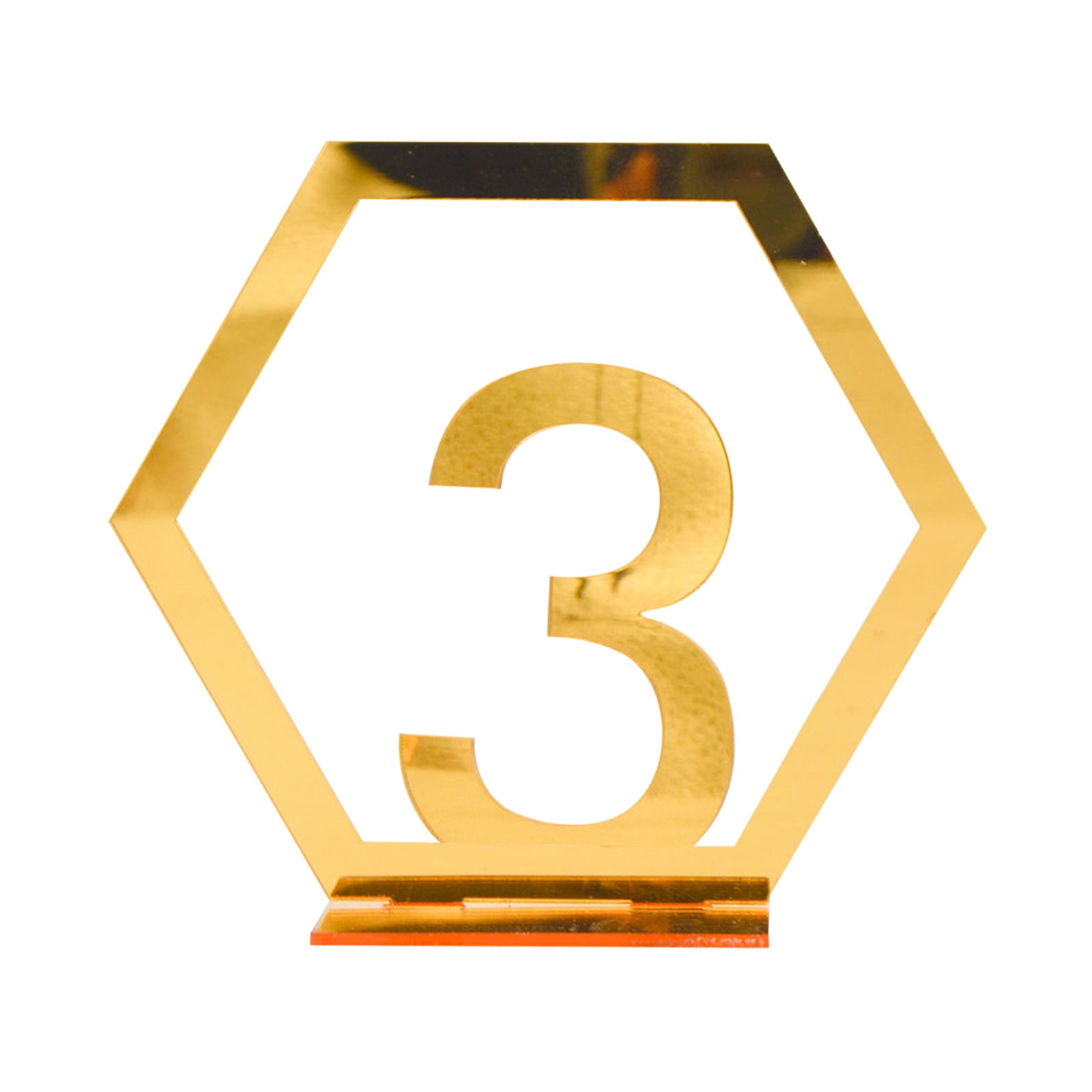 MQLKF Three Dimensionals Gold And Acrylic Wedding Table Number Card