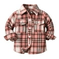 thumbnail image 1 of MQLKF Toddler Boys Girls Shirt Coat Jacket Plaid Long Sleeve Kids Lapel Button Tops Outwear Fashion Leisure Baby Tops, 1 of 3