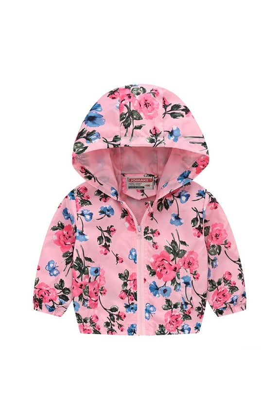 Toddler Kids Baby Boys Girls Cartoon Dinosaur Rainbow Camouflage Zip Windproof Jacket Hooded Trench Lightweight Kids Coats Windbreaker Casual Outerwear Leisure Cute Trendy Girls Outerwear