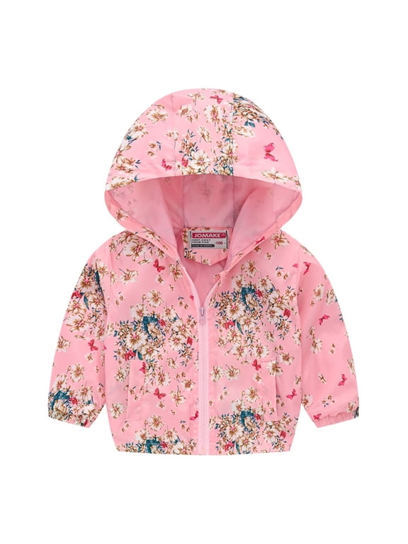 Toddler Kids Baby Boys Girls Cartoon Dinosaur Rainbow Zip Windproof Jacket Hooded Trench Lightweight Kids Coats Windbreaker Casual Outerwear Leisure Daily Cute Outerwear