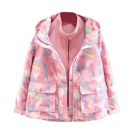 MQLKF Toddler Kids Girls Boys Hooded Camouflage Prints Snowsuit Winter Warm Coat Outdoor Jacket Outwear Detachable Two Piece Outfits Leisure Stylish Daily Girls Boys Coat