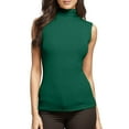 thumbnail image 1 of MQLKF Top Tee Womens Fit Turtleneck Slim Blouse Shirt Sleeveless Solid Women's Blouse Cozy Stylish Women's Vest Daily Wear, 1 of 1