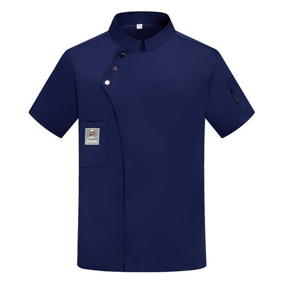 MQLKF Unisex Men's Chef Coat Jacket Women Kitchen Restaurant Cooking Work Chef Uniformss Shirt Tops Fashionable Breathable Men's Tops