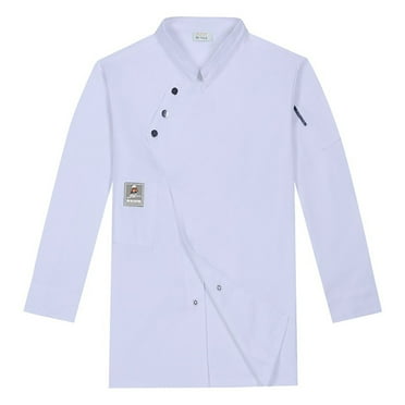 MQLKF Unisex Men's Long Sleeve Chef Coat Jacket Women Kitchen Restaurant Cooking Work Chef Uniformss Shirt Tops Fashionable Breathable Men's Tops