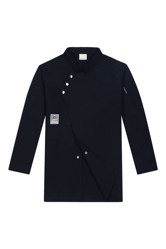 Unisex Men's Long Sleeve Chef Coat Jacket Women Kitchen Restaurant Cooking Work Chef Uniformss Shirt Tops Fashionable Breathable Men's Tops