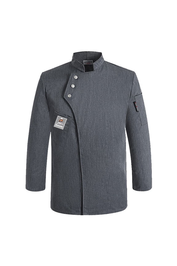Unisex Men's Long Sleeve Chef Coat Jacket Women Kitchen Restaurant Cooking Work Chef Uniformss Shirt Tops Fashionable Breathable Men's Tops