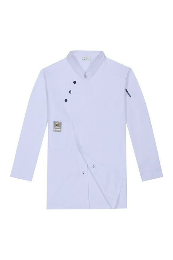 Unisex Men's Long Sleeve Chef Coat Jacket Women Kitchen Restaurant Cooking Work Chef Uniformss Shirt Tops Fashionable Cozy Men's Tops