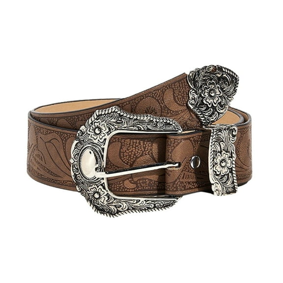 MQLKF Western Belt Carved Men's And Women's Retro Belt Cowboy Belts Flower Leather For Jeans Pants