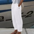 thumbnail image 1 of MQLKF Women High Waisted Wide Leg Pants Fashion Drawstring Elastic Trousers Comfy Straight Leg Long Pants With Pockets Lightweight Soft Women's Trousers, 1 of 6
