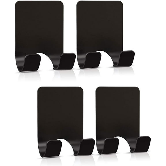 MQOUO  Adhesive Razor Holder, Black Self Adhesive Razor Hooks Shower Wall Razor Hanger Waterproof Stainless Steel Heavy Duty Bathroom Blade Shaver Holder for Men and Women 2 Pcs