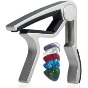 MQOUO Guitar Capo for Acoustic and Electric Guitars - Rosewood Color with 5 Picks