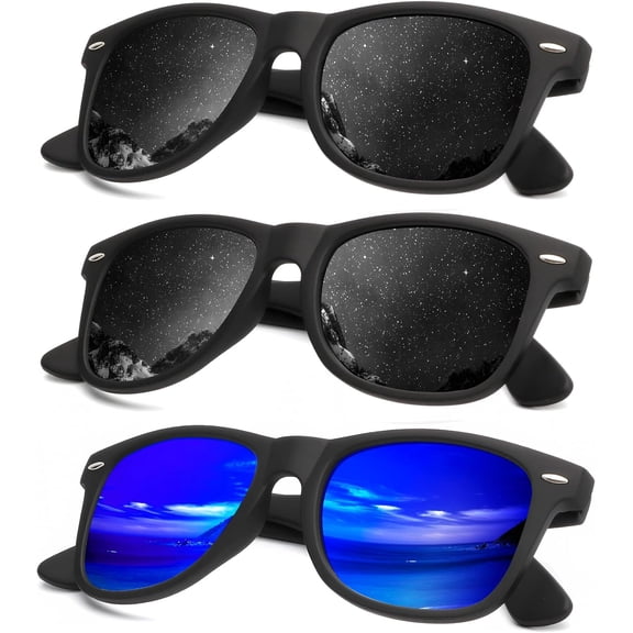 MQOUO Polarized Sunglasses for Men and Women Matte Finish Sun glasses Color Mirror Lens UV Blocking (3 Pack)