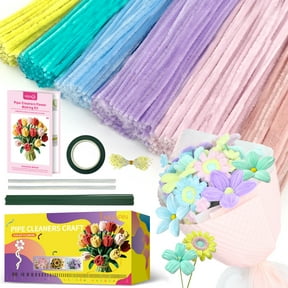 MQUPIN 450 Pcs Pipe Cleaners, 6 Colors Pipe Cleaners Crafts, Macaron Candy Colors, Assortment Pastel Macaron Color Chenille Stems for Arts and Craft Projects Creative DIY Decorations