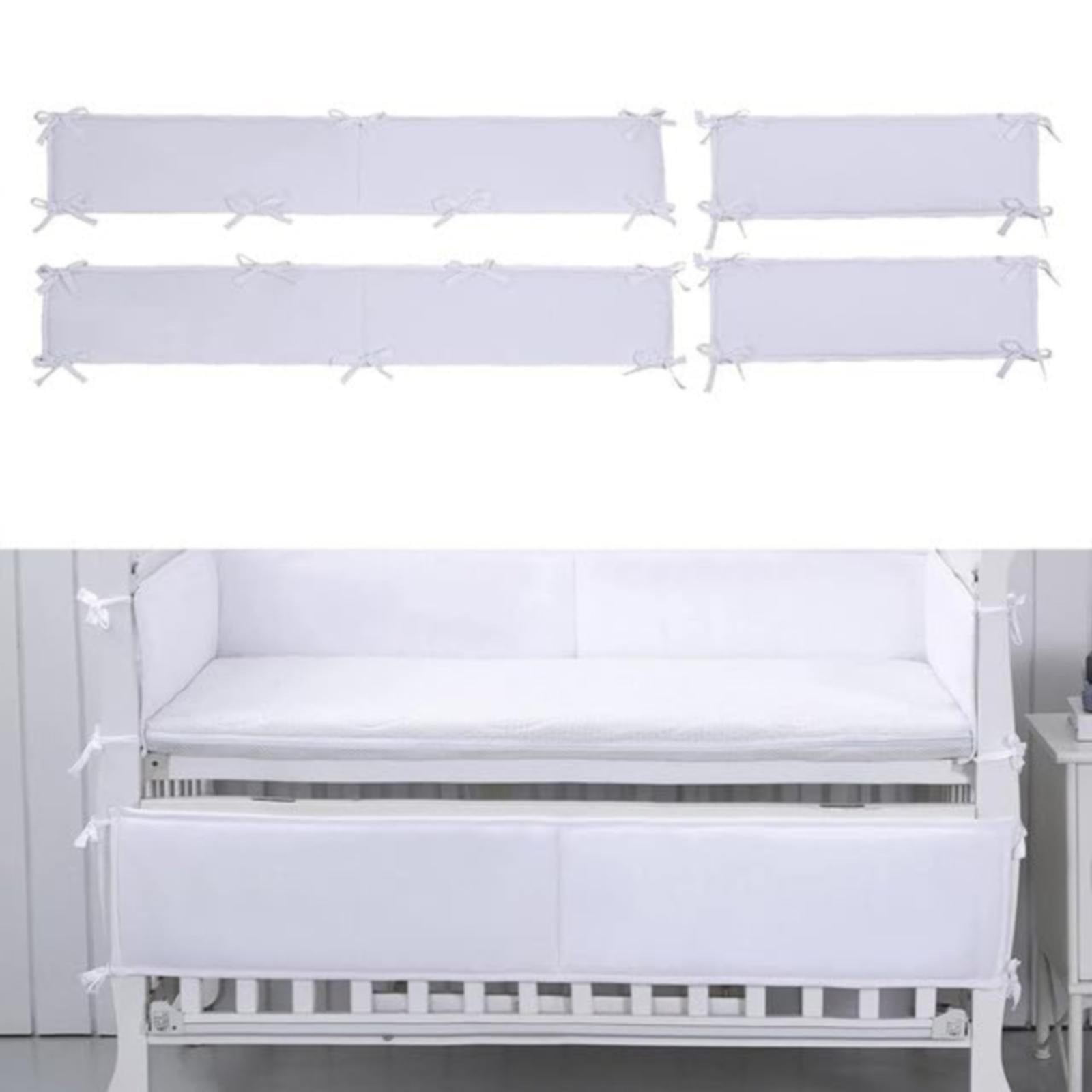 MQWED Baby Playpen Bed Rail for Toddlers 4 Pack Cotton Crib Bumper Pads