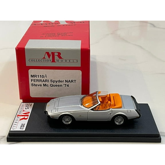 MR 1/43 Ferrari 365 GTB/4 Spider NART Open 1974 Steve McQueen Silver MR110A