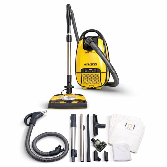 Vapamore MR-500 Vento Corded Bagged Canister Vacuum Cleaner, HEPA Filter for Pet Hair & Carpet