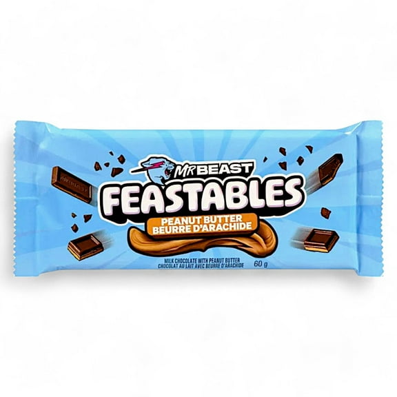 MR BEAST FEASTABLES Peanut Butter Milk Chocolate Bar, 60g/2.1 oz. Bar