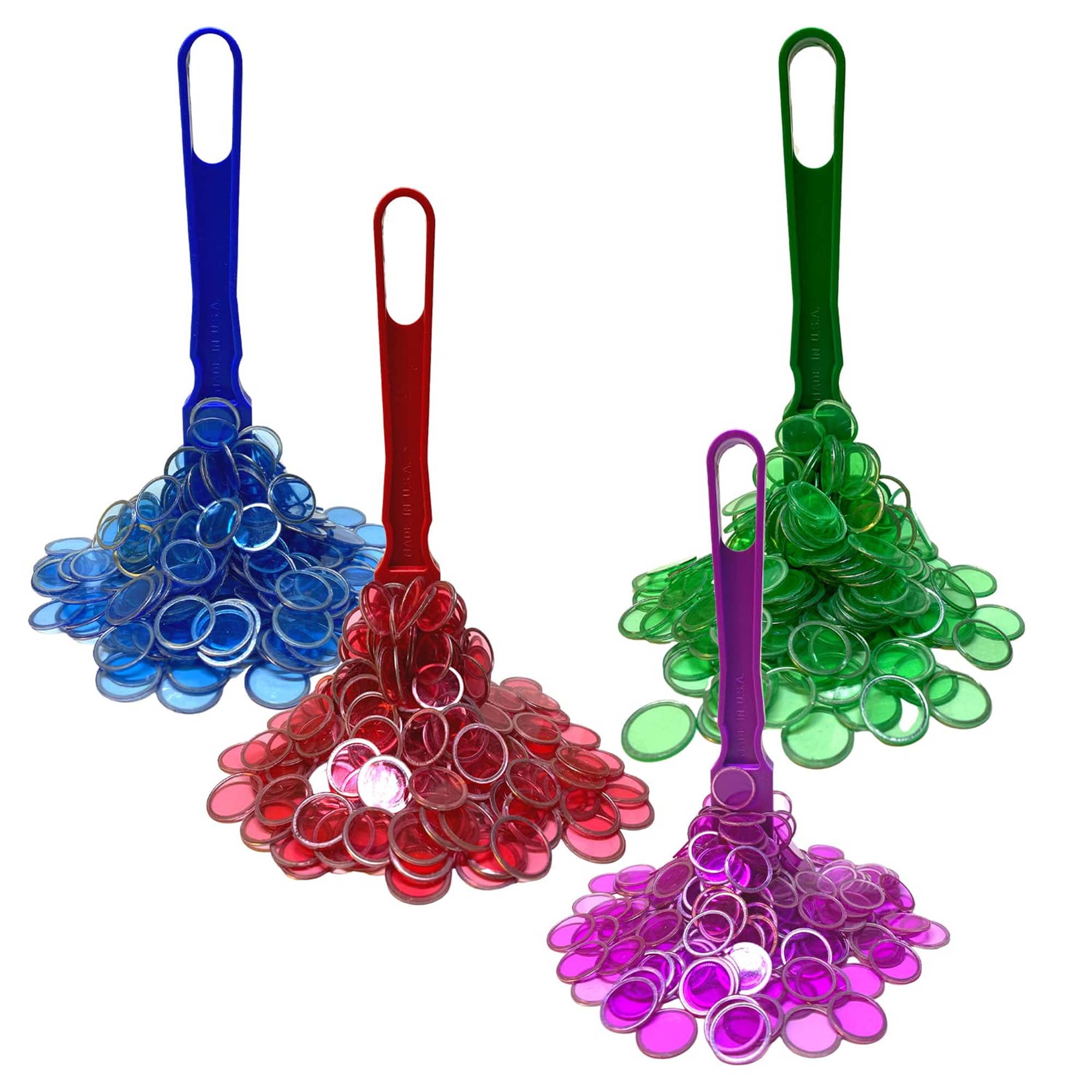 MR CHIPS 4 Wands, 4 Bags of 100 Bingo Chips, 4 Colors
