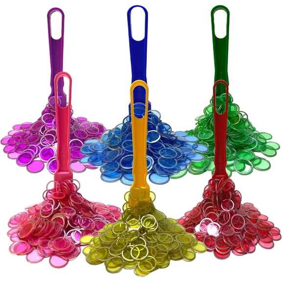 MR CHIPS 6 Magnetic Wands, 6 Bags of 100 Magnetic Bingo Chips, 6 Colors, Ages 6+