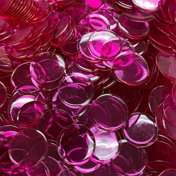 MR CHIPS Bingo Chips 3/4 inch Size - 500 Counting Bingo Chips in Transparent Orchid Color - Versatile Counting Chips for Classroom Activities & Board Games